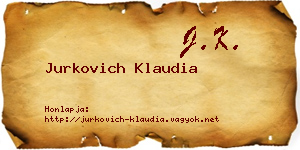 Jurkovich Klaudia névjegykártya