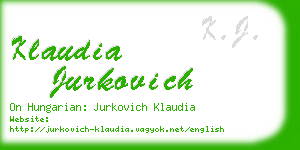 klaudia jurkovich business card